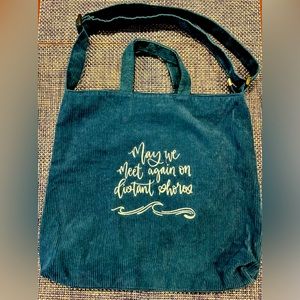 OwlCrate exclusive Obsidion inspired bookish Corduroy Tote